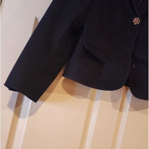 Tahari Arthur S Levine black button front blazer jacket 14P - Picture 4 of 6